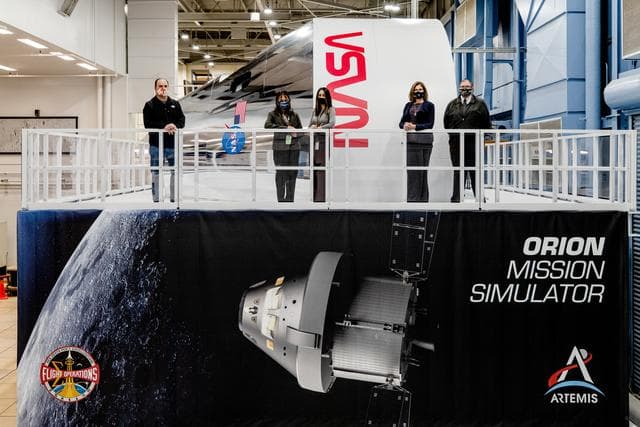 NASA image: Orion Program Manager Cathy Koerner, visits the Orion Mission Si