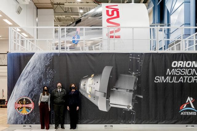 NASA image: Orion Program Manager Cathy Koerner, visits the Orion Mission Si