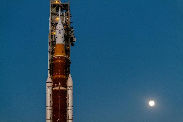 NASA image: Artemis I stack rolls out to the launch pad