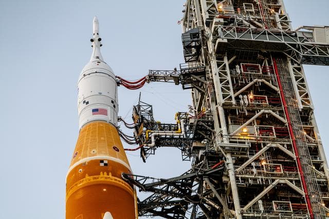 NASA image: Artemis I stack rolls out to the launch pad