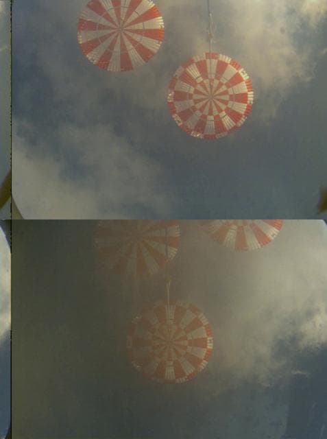 NASA image: Parachutes deploy