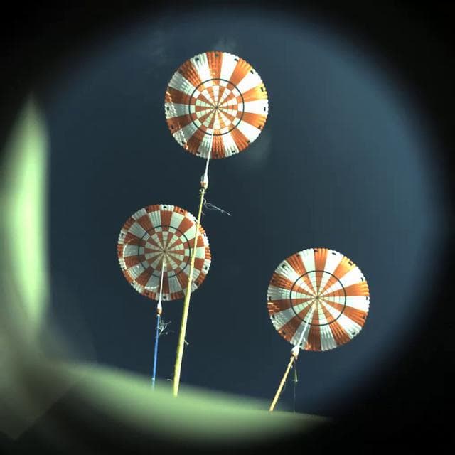 NASA image: Main parachutes deploy