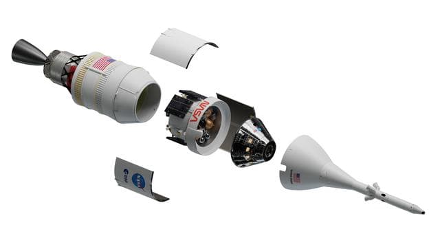 NASA image: Artemis I Orion Spacecraft and Interim Cryogenic Propulsion Stag