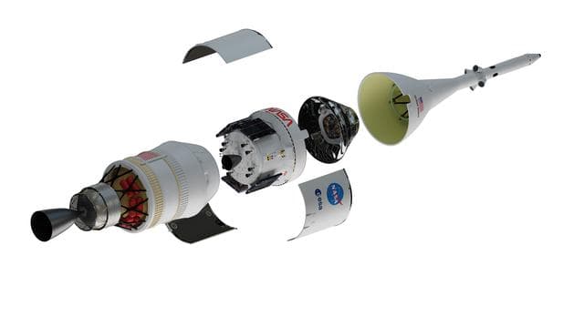 NASA image: Artemis I Orion Spacecraft and Interim Cryogenic Propulsion Stag