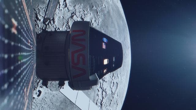 NASA image: Artemis I artist's concept - lunar flyby