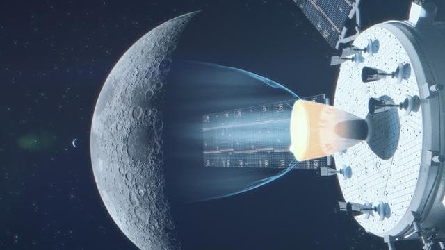 NASA image: Artemis I artist's concept - lunar flyby