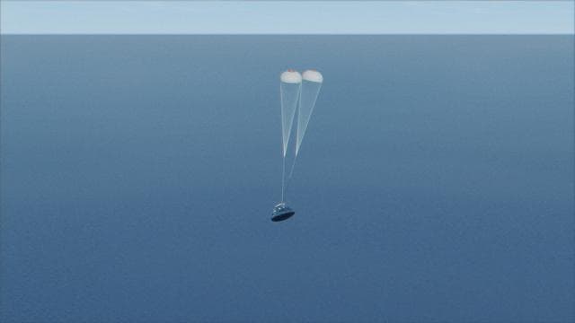NASA image: Artemis I artist's concept - parachutes