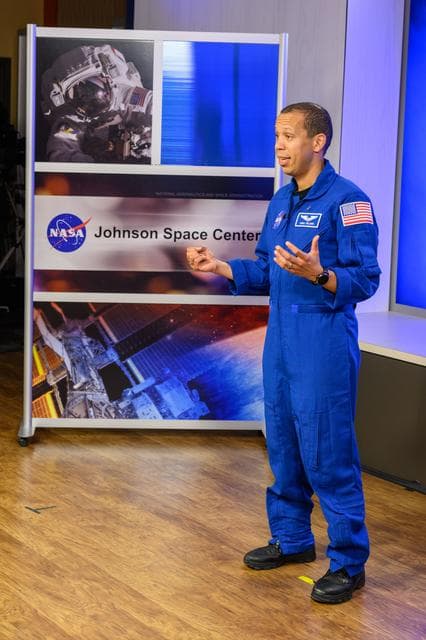 NASA image: NASA astronaut Chris Williams participates in media interviews