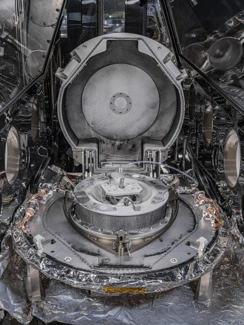 NASA image: OSIRIS-REx sample canister with lid open 