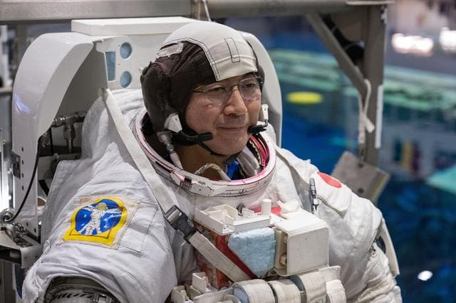 NASA image: JAXA astronaut Kimiya Yui conducts training for a spacewalk