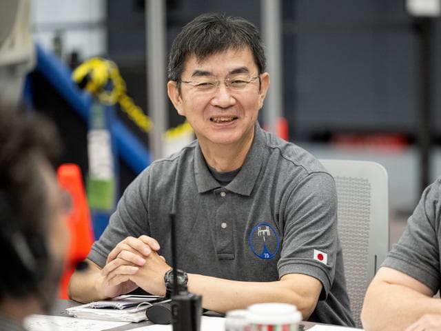NASA image:  JAXA astronaut Kimiya Yui conducts emergency training