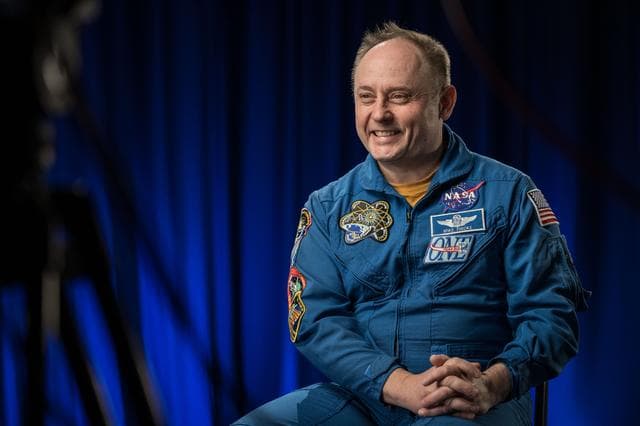 NASA image: NASA astronaut Mike Fincke is photographed during an interview