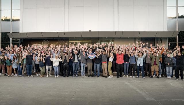 NASA image: jsc2025e011330 - The crew members of NASA's SpaceX Crew-10 mission pose for a photo with members of the SpaceX workforce during a sendoff at the SpaceX facility in Hawthorne, California ahead of their mission to the International Space Station. Credit: Sp