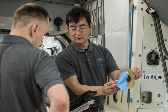 NASA image: SpaceX Crew-11 members Oleg Platonov and Kimiya Yui