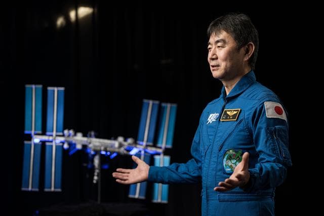 NASA image: JAXA astronaut Kimiya Yui is photographed during an interview