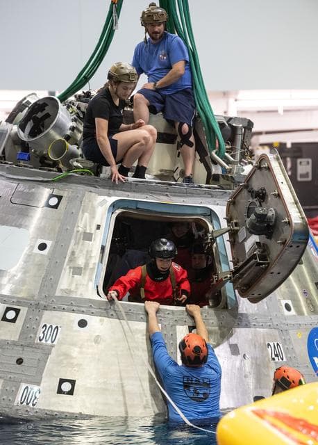 NASA image: The four crew members of NASA’s SpaceX Crew-11 participate in a water survival demonstration
