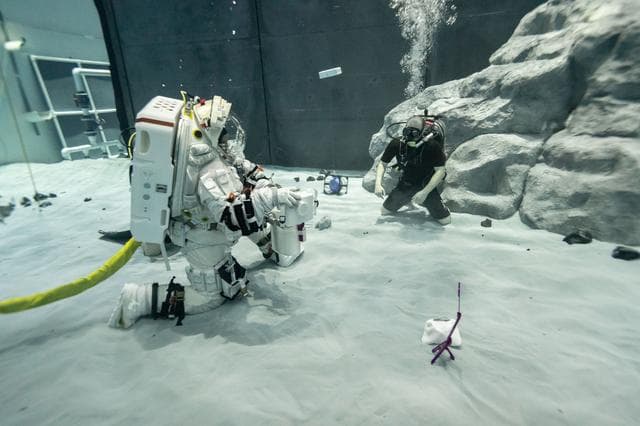 NASA image: Canadian Space Agency Astronaut Jenni Gibbons Practices Lunar Tasks