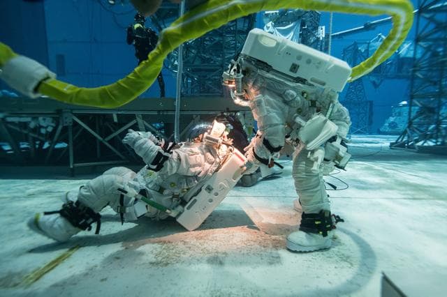 NASA image: Artemis III Lunar Spacesuit Testing