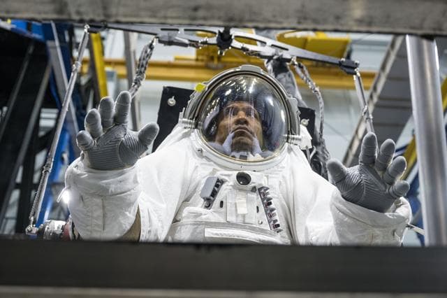 NASA image: Artemis II Pre-Flight Egress Fitness Standard Measures Test