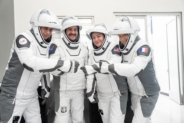 NASA image: The four members of NASA's SpaceX Crew-12 mission to the International Space Station