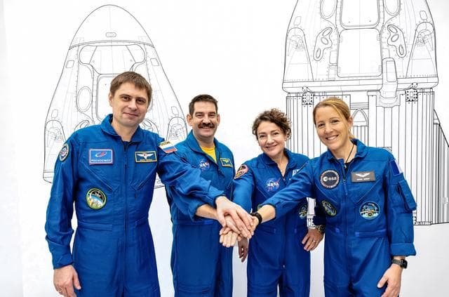 NASA image: The four members of NASA's SpaceX Crew-12 mission to the International Space Station