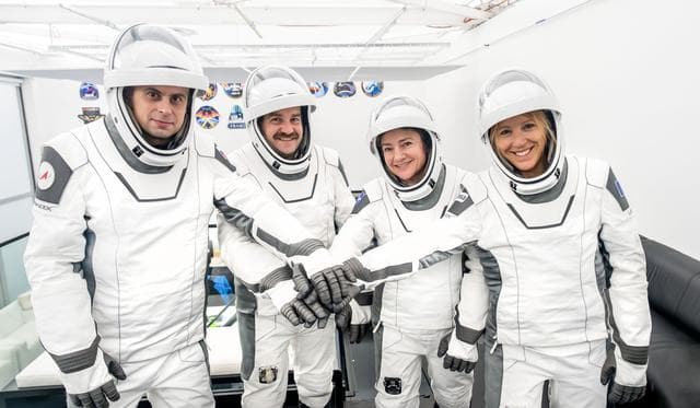 NASA image: The four members of NASA's SpaceX Crew-12 mission to the International Space Station