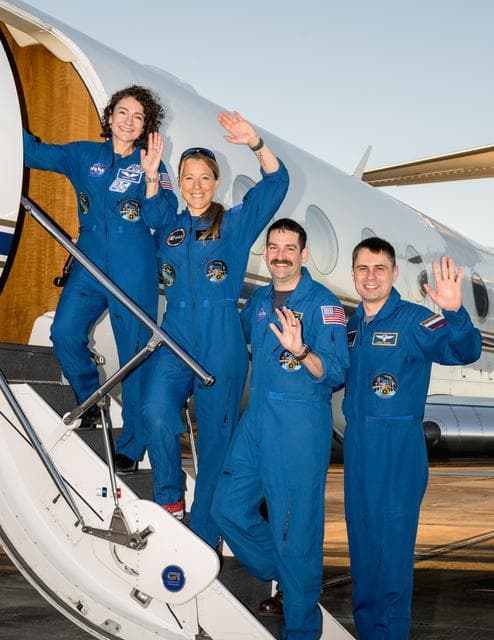 NASA image: Four crew members representing NASA's SpaceX Crew-12 mission