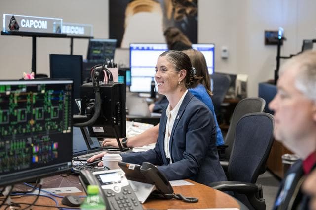NASA image: Communicating with the Crew from Console