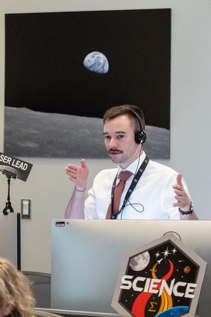 NASA image: Artemis II lunar science team deputy lead, Jacob Richardson -- jsc2026e019903