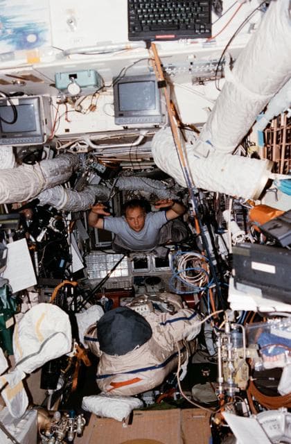 NASA image: IVA prep for the Mir 24 crew