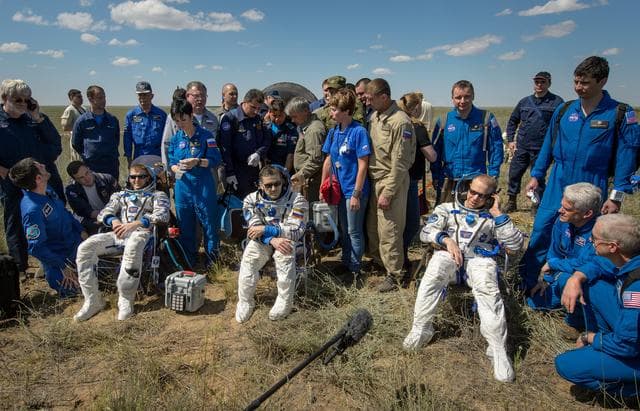 NASA image: Expedition 47 Soyuz TMA-19M Landing