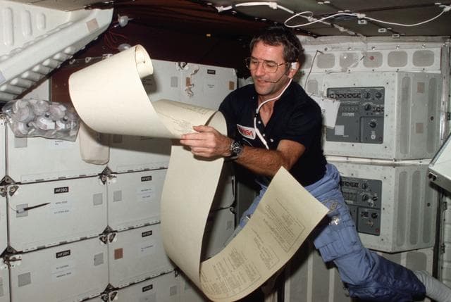 NASA image: Pilot Truly on middeck
