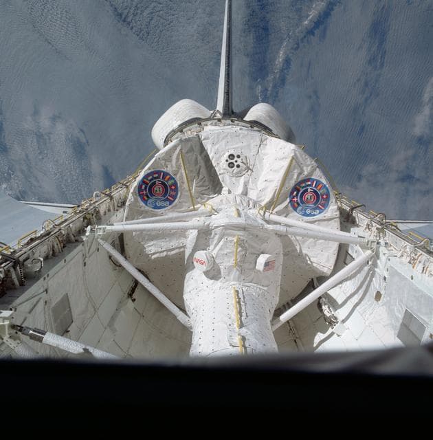 NASA image: View of the Spacelab module in the payload bay of the Columbia during STS-9