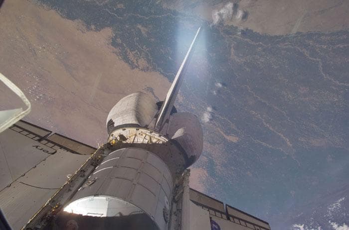 NASA image: The Leonardo MPLM stowed in the orbiter payload bay