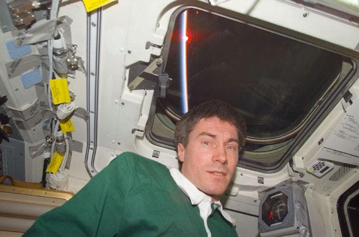 NASA image: New STS-102 crewmembers Krikalev in the flight deck