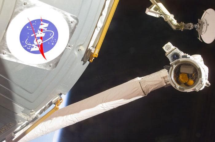 NASA image: End effector on orbiter's RMS arm