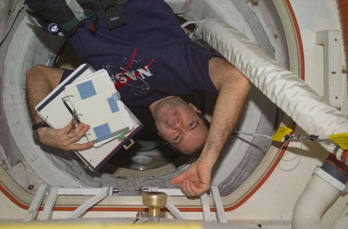NASA image: Paul Richards in the hatch