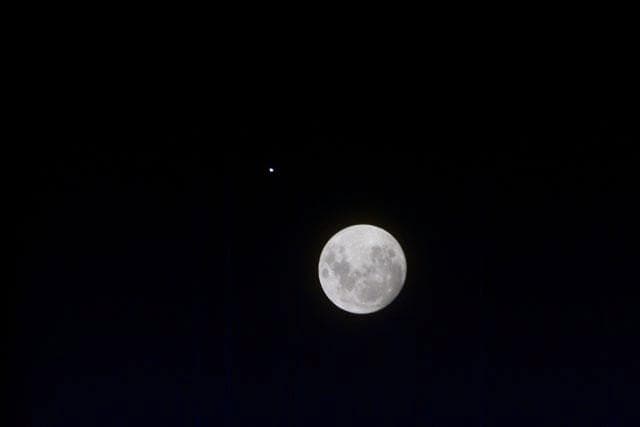 NASA image: Full moon as seen from STS-103 orbiter Discovery.
