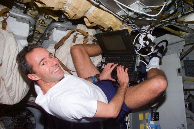 NASA image: MS Clervoy on middeck