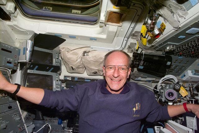 NASA image: MS Nicollier on flight deck