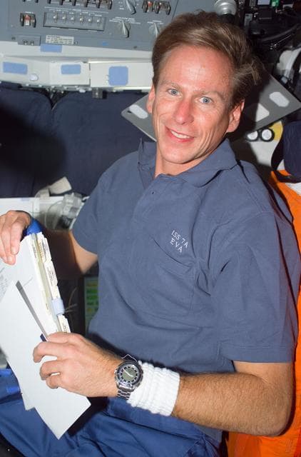 NASA image: MS Gernhardt on flight deck