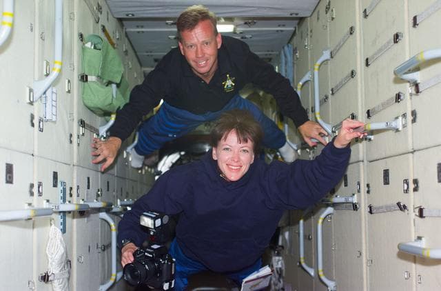 NASA image: Lindsey and Kavandi in FGB/Zarya module