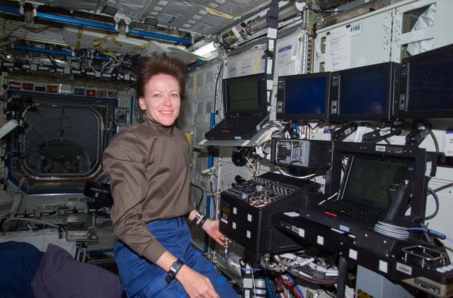 NASA image: Kavandi at controls of Canadarm2 in Destiny module