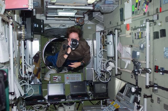 NASA image: MS Kavandi with camera in Service Module