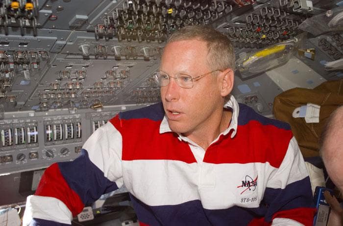 NASA image: Forrester in the orbiter flight deck