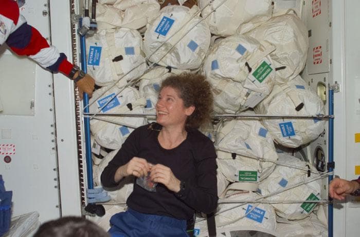 NASA image: Gift exchange between crews in ISS Node 1/Unity