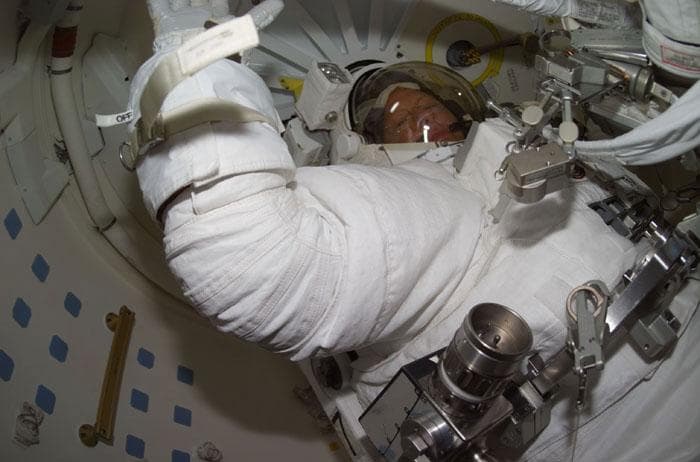 NASA image: EVA preparations inside the ODS airlock