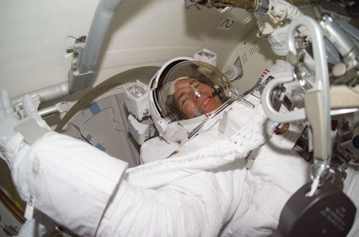 NASA image: EVA preparations inside the ODS airlock