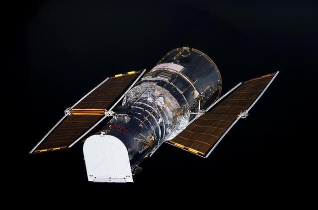 NASA image: Hubble Space Telescope prior to grapple by STS-109 orbiter Columbia