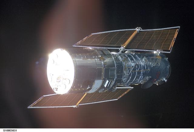 NASA image: Hubble Space Telescope prior to grapple by STS-109 orbiter Columbia